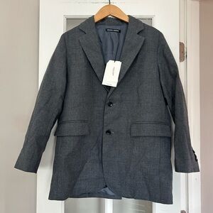 NWT Nicholson & Nicholson Nichole Grey Wool Coat Blazer Jacket Size 36 (US S)